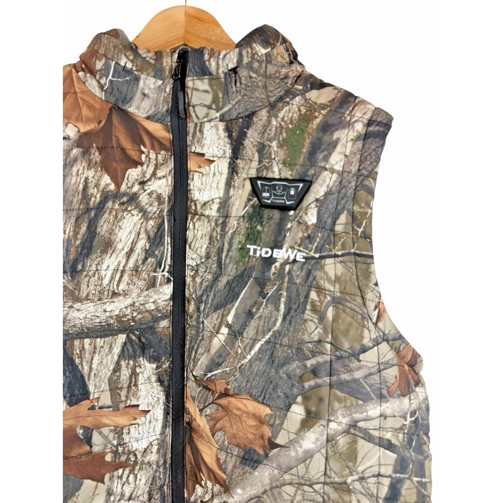 TIDEWE‎ Men's Heated Vest L Real Tree Camo Lightweight Vest for Hunting/Hiking